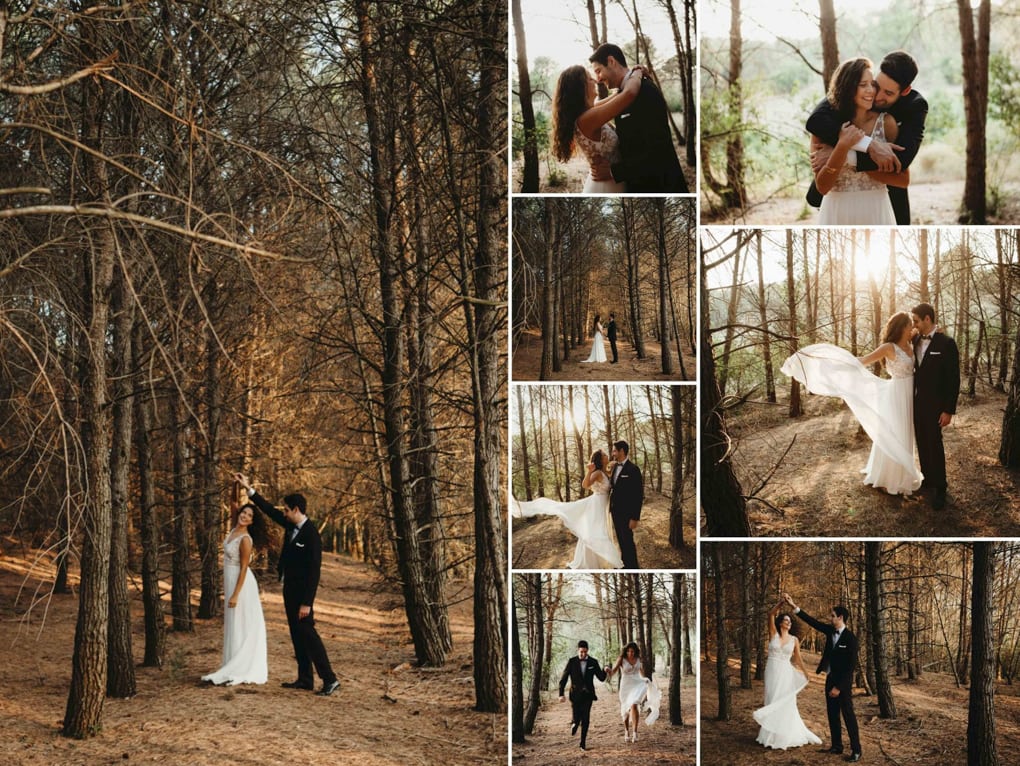 Postboda con puesta de sol