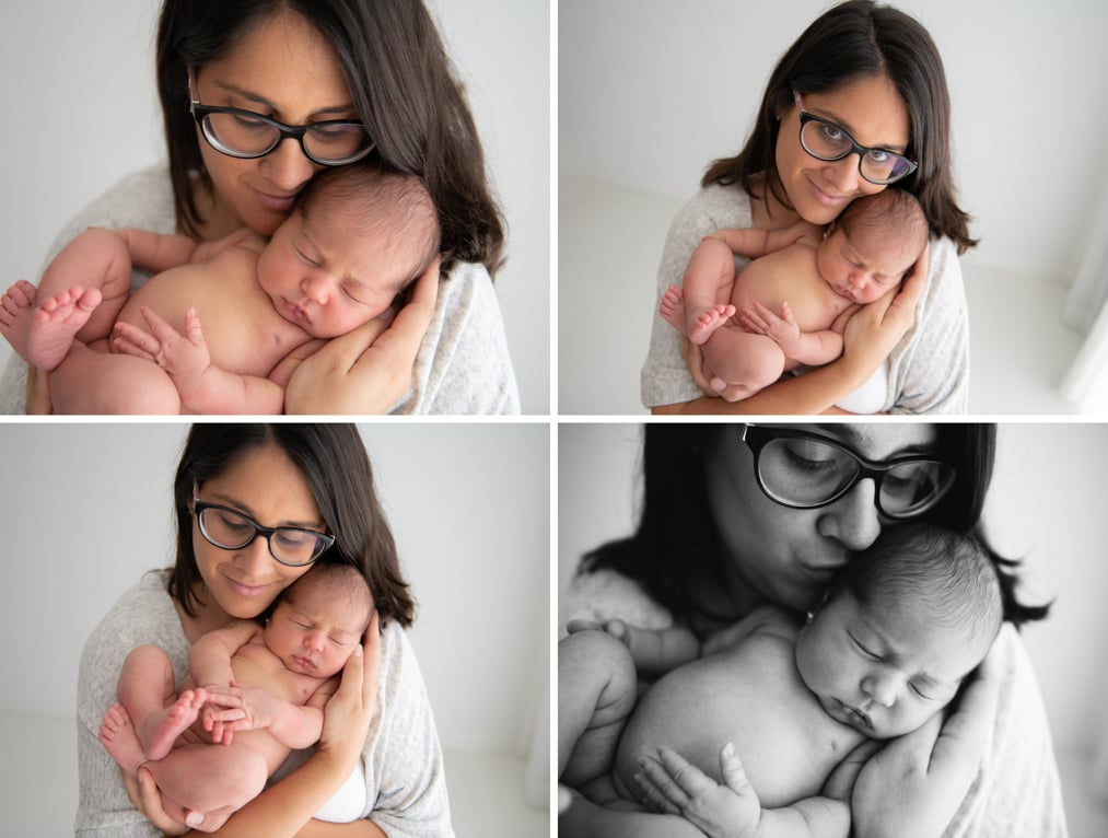 mama con su bebe en brazos