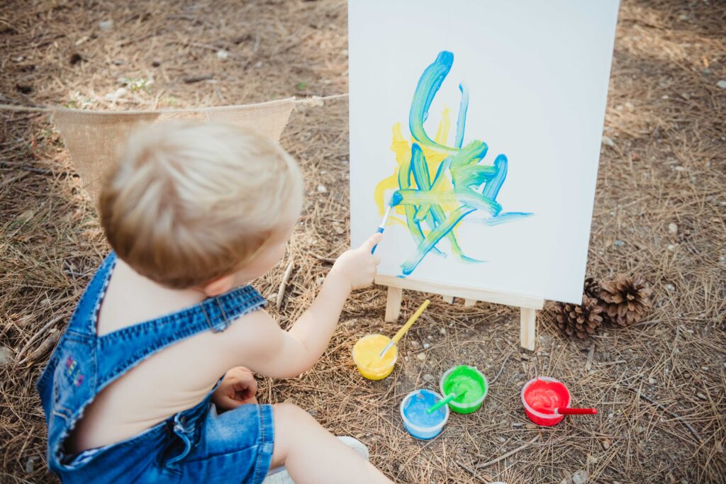 sesión de cumpleaños con pinturas